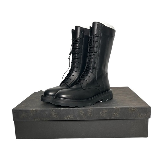 LITA BY CIARA Lead with Love Combat Boot in Black Leather Lace Up Boots Size 6 - Picture 2 of 11